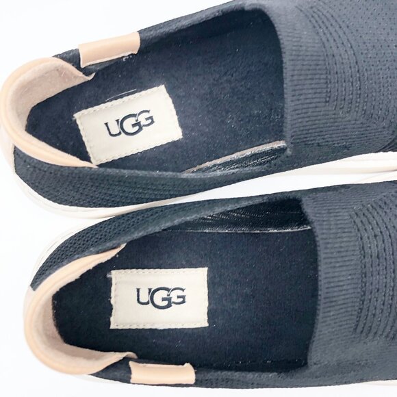 UGG Alameda Sammy Black Stretch Knit Slip On Sneakers Womens 7 - Picture 6 of 10